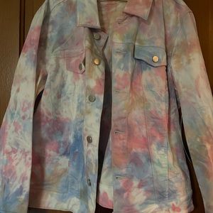 Women’s tie dye jean jacket, size 2x.